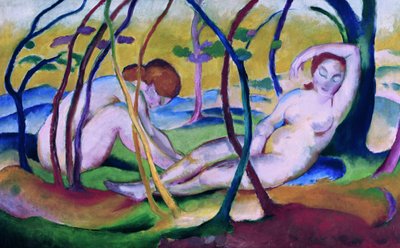 Nus sous les arbres - Franz Marc